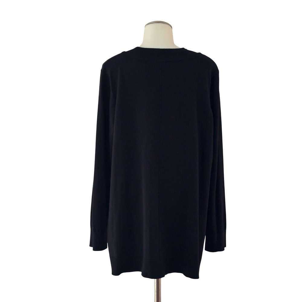 Cable & Gauge V-Neck Pullover 1x Sweater Womens Black Long Sleeve Relax Fit EUC - Picture 3 of 10